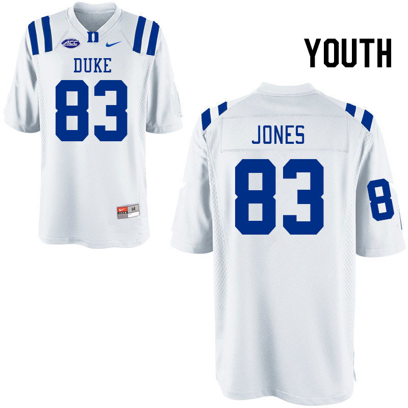 Youth #83 Spencer Jones Duke Blue Devils College Football Jerseys Stitched Sale-White